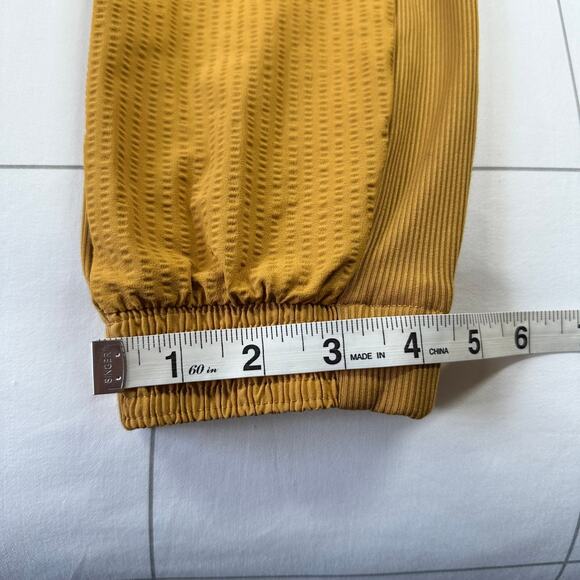 Athleta Pants Womens 4 Mustard Yellow Textured Brooklyn Jogger Sporty Athleisure - Picture 12 of 12